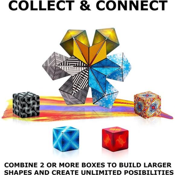 Shape Shifting Box -Award-Winning, Patented Fidget Cube w/ 36 Rare Earth Magnets - Picture 2 of 6
